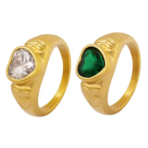 FXRT333 Women's Love Crystal Ring, Electroplated Fashion Jewelry Accessory