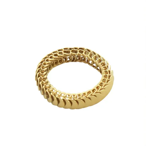 FXRT266 Chic Blade Chain Ring 18K Real Gold Plated, Unisex Couple Jewelry Piece