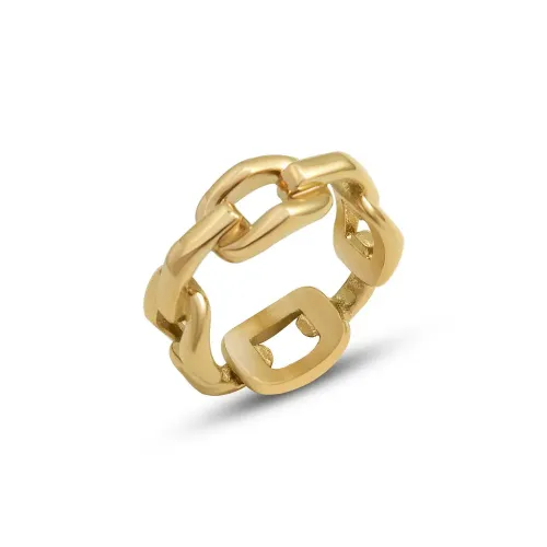 FXRT158 Women's Square Chain Ring, Stacked Index Finger Band for Ladies