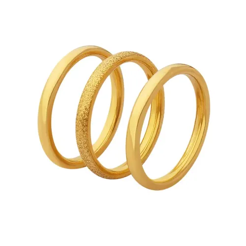 FXRT37 Elegant Frosted Eternity Ring Set Plain Couple's Band Jewelry