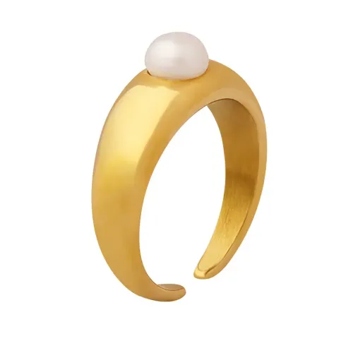 FXRT251 Chic Autumn Freshwater Pearl Open Ring Elegant Index Finger Jewelry for Women