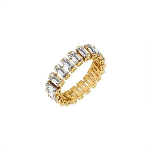 FXRT59 Elegant 18K Gold Full Diamond Zircon Ring Luxurious Index Finger Jewelry