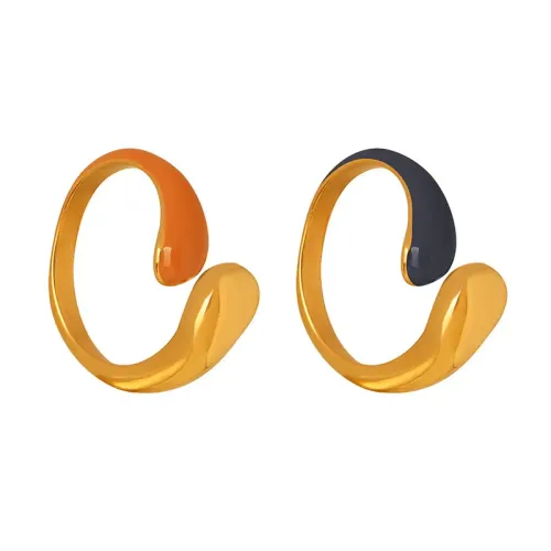 FXRT232 Chic Open Ring for Women Optional Orange/Gray/Blue Oil Drip Design