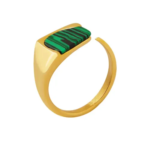 FXRT203 18K Gold Open Turquoise Ring Adjustable Index Finger Women's Jewelry