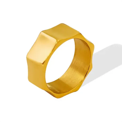 FXRT343 Handcrafted Curved Special Shaped Ring Unique Gold Plated Jewelry Accessory