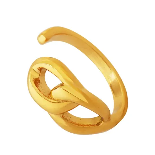 FXRT287 18K Gold Plated Geometric Splicing Chain Ring Modern Women's Tail Finger Jewelry