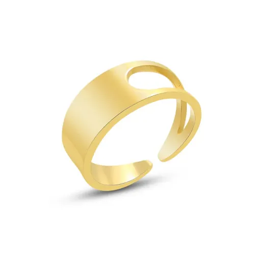 FXRT369 18K Real Gold Plated Non Adjustable Open Ring Timeless Jewelry for All
