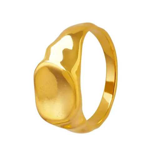 FXRT242 Women's Glossy Irregular Shaped Ring Stainless Steel, Gold Plated & Non Fading