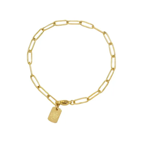 FXRT381 Chic 18K Gold Plated Long engrave Bracelet Personalized Jewelry for Women