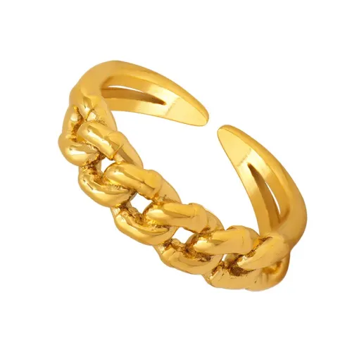 FXRT173 Chic Stacked Chain Rings Set for Women, Trendy Index Finger Ring Accessories