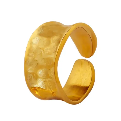 FXRT104 Unique Handmade Uneven Open Ring Gold Plated Fashion Jewelry