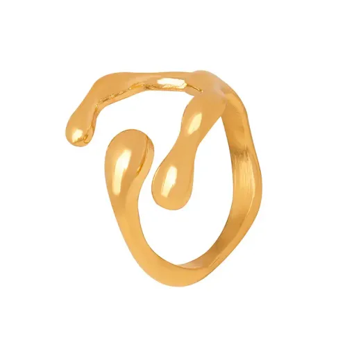 FXRT93 Chic Gold Plated Irregular Women's Ring Unique Fashion Jewelry