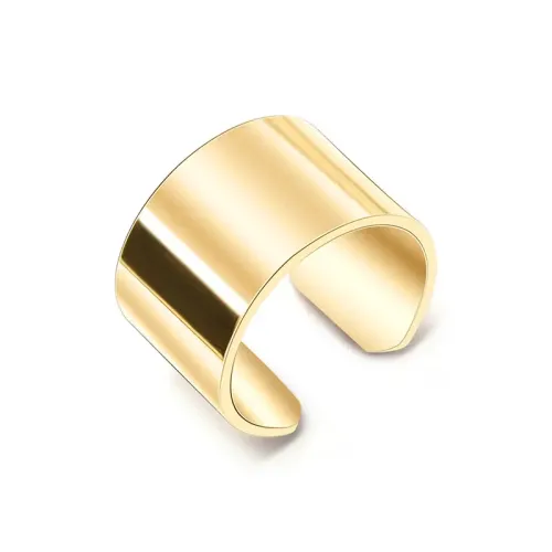 FXRT297 18K Gold Plated Shiny Open Ring Adjustable Statement Jewelry for Women