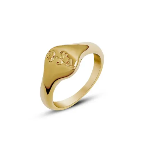 FXRT202 18K Gold Rose Flower Tail Ring Chic Index Finger Jewelry for Women