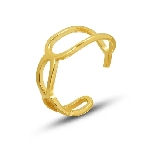FXRT264 Elegant Figure 8 Hollow Ring 18K Real Gold Plated Jewelry for Women