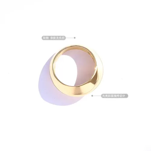 FXRT292 18K Real Gold Plated Geometric Knuckle Ring Round Plain Band for Women