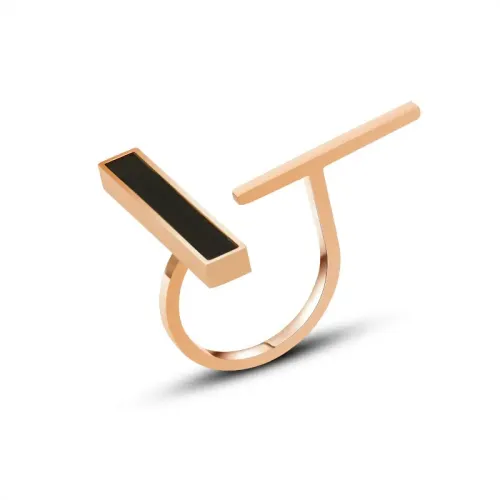 FXRT160 18K Gold Unique Irregular Shaped Ring, Special Index Finger Band for Women