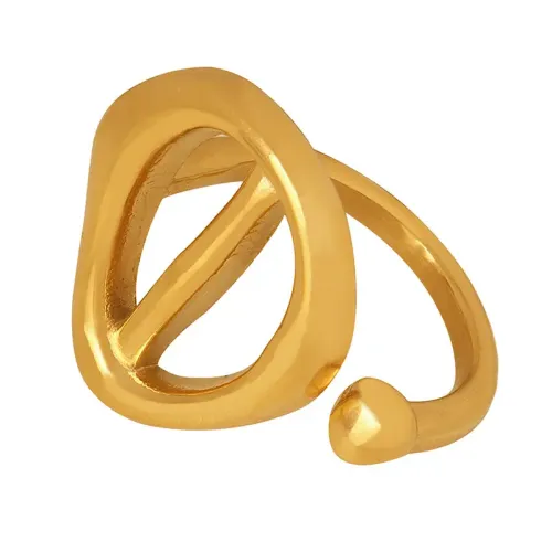 FXRT236 Elegant Women's Gold Plated Irregular Open Ring Jewelry