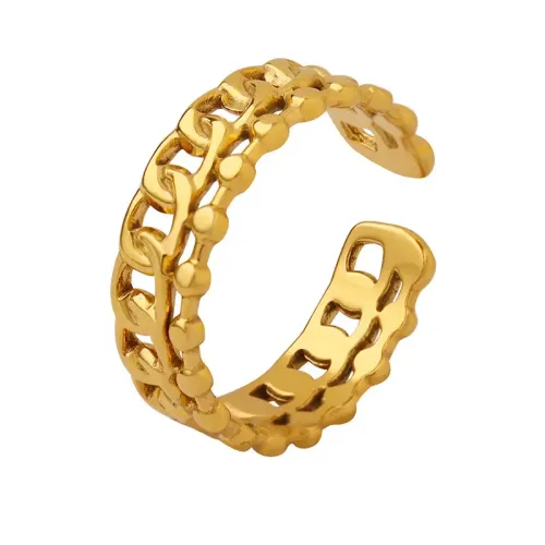FXRT71 Minimalist Hollow Couple Rings Set Plain Index Finger Jewelry