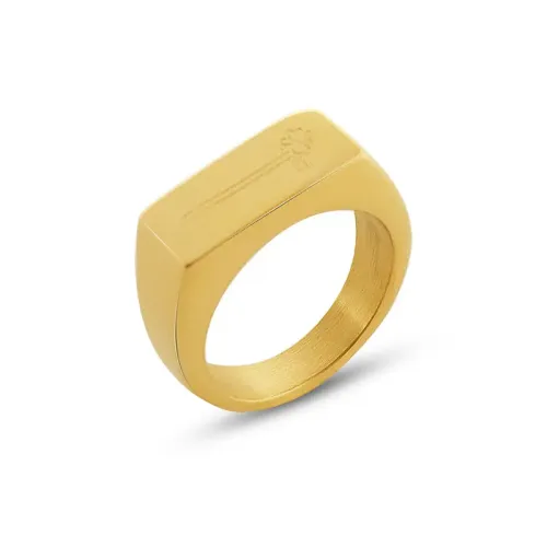 FXRT78 18K Real Gold Plated Glossy Engraved Flower Shaped Ring Wholesale Luxury Jewelry