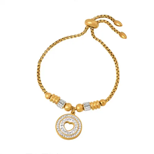 FXBT86 Elegant 18K Gold Plated Diamond Bracelet for Women Luxury Wristwear