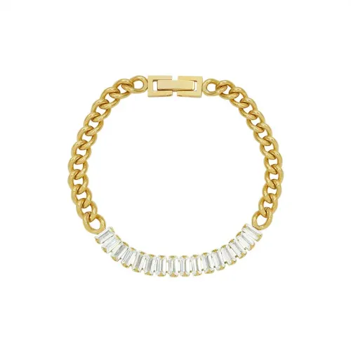 FXBT173 Chic 18K Gold-Plated Cubic Zirconia Bracelet Handcrafted Luxury Wristwear