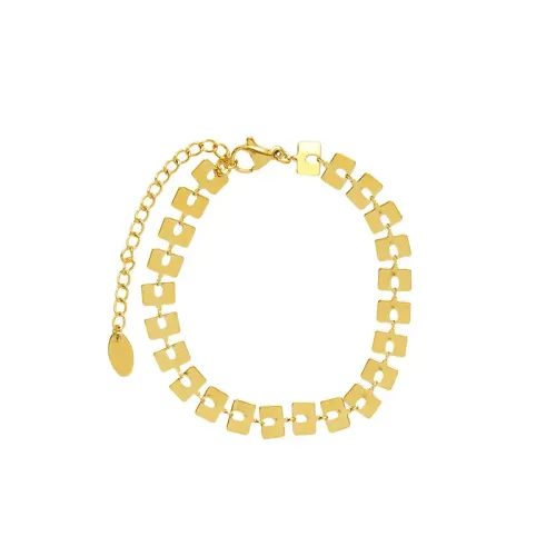 FXBT318 Chic 18K Gold Plated Tag Bracelet for Women Designer Fashion Jewelry Piece