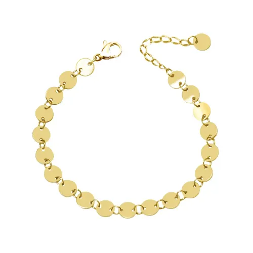 FXBT247 Elegant Geometric Circle Disc Bracelet Set Thick & Thin Round Plate Jewelry