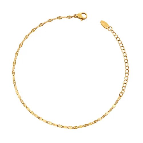 FXBT214 Non-Fading Real Gold Plated Wide Lip Bracelet Durable Luxury Wristwear