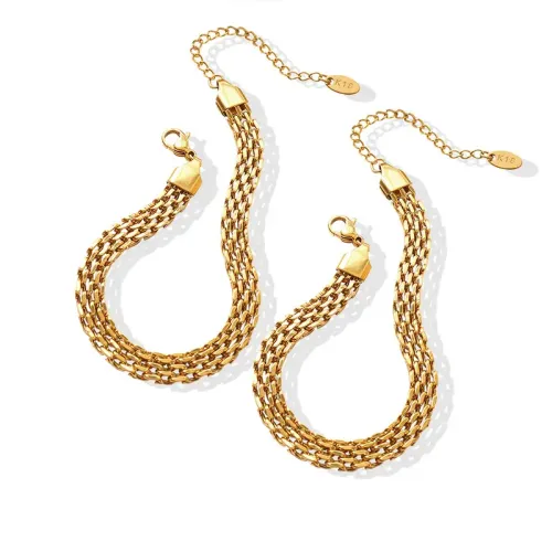 FXBT181 Chic Geometric 18K Gold Plated Watch Strap Bracelet for Women Wholesale Jewelry