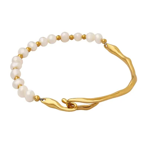 FXBT2 Elegant Freshwater Pearl Bracelet Geometric Girlfriend Chain Gift