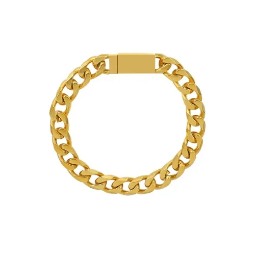 FXBT119 18K Gold Couples Bracelet Handmade Flat Design with Magnetic Clasp for Chinese Valentine's Day