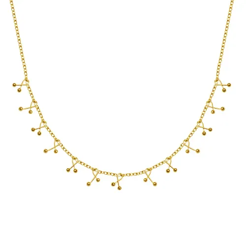 FXBT200 Handmade Sweet Cherry 18K Gold Plated Necklace & Beaded Bracelet Set for Women