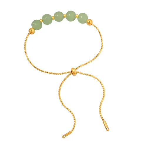 FXBT270 Enchanted Forest Gold-Plated Adjustable Jade Jewelry Set for Girls Wholesale Collection