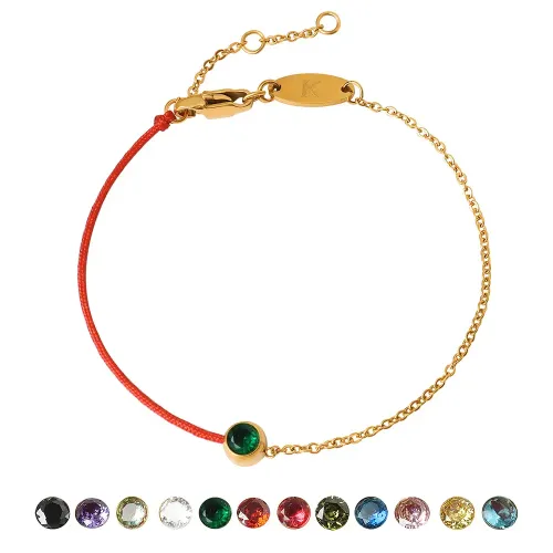 FXBT21 Unisex Red Rope Braided Bracelet with Gold-Plated Chain Best Friend Gift