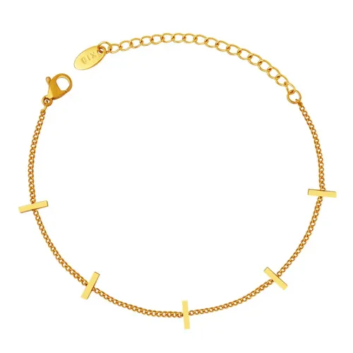 FXBT159 Real Gold Plated Slim Style Stainless Steel Bracelet Durable Non-Fading