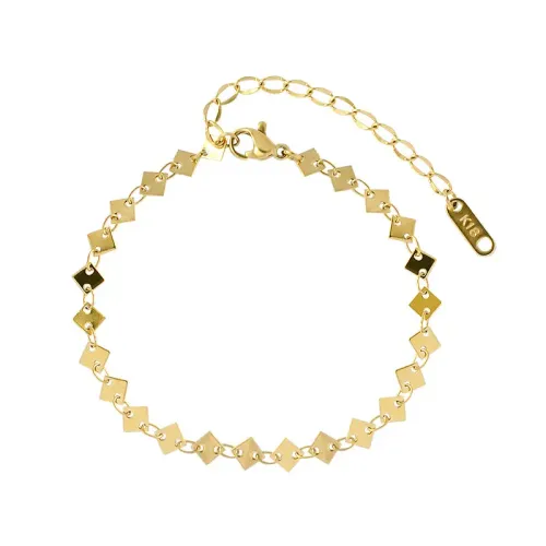 FXBT317 18K Gold Geometric Rhombus Bracelet & Anklet Set Elegant Jewelry Ensemble
