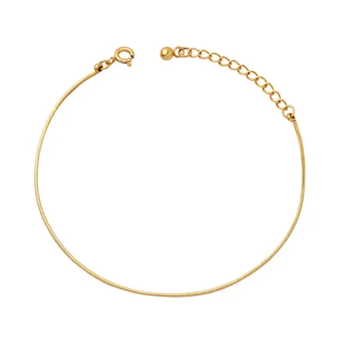 FXBT58 Wholesale Minimalist 18K Gold Plated Snake Chain Bracelet for Girls