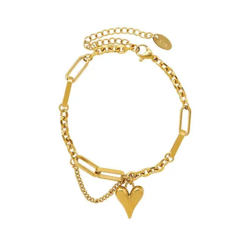 FXBT33 18K Gold Tassel Love Necklace & Earrings Set One Piece Jewelry