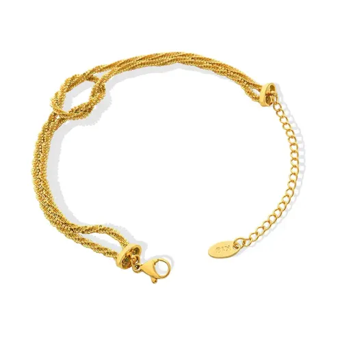 FXBT43 Gold-Plated Knot Bracelet for Women Geometric Fashion Jewelry