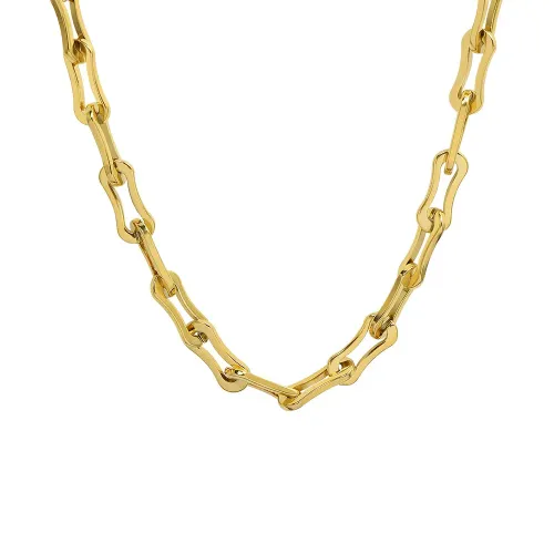 FXBT308 18K Gold Plated Hip Hop Jewelry Set Necklace & Bracelet Combo