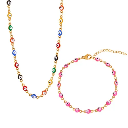 FXBT83 Unisex Multi-Color Dopamine Boost Bracelet Necklace for Eye-Catching Style