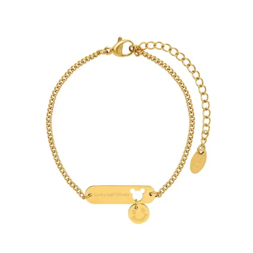 FXBT338 18K Gold Hollow Mouse Pendant Bracelet Smiling Face Christmas Gift for Best Friend Female