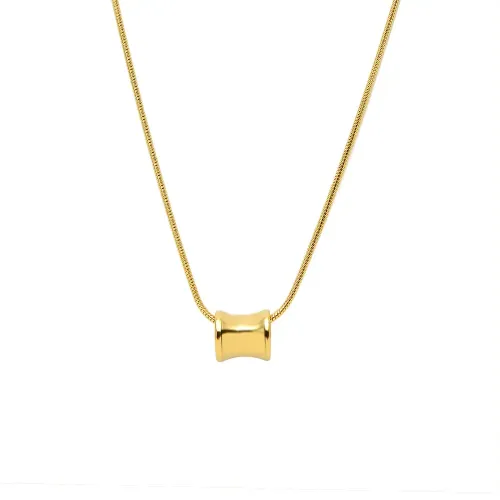 FXBT330 18K Gold Clavicle Chain & Bracelet Set Elegant Small Waist Necklace Jewelry