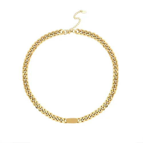 FXBT146 Gold Chain Necklace & Minimalist Bracelet Combo Set Trendy Jewelry Essentials