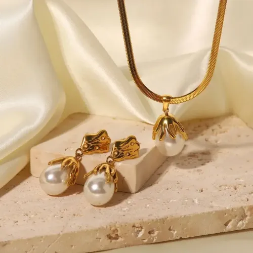 JDET508 Elegant Baroque Pearl Necklace Women's Classic Pendant Jewelry