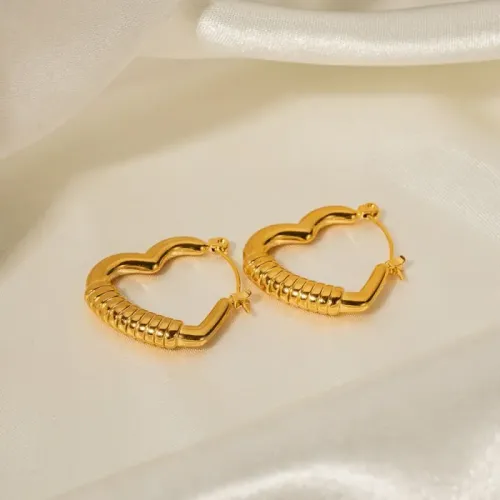 JDET35 Elegant GoldPlated Oval Stainless Steel Earrings for Timeless Fashion