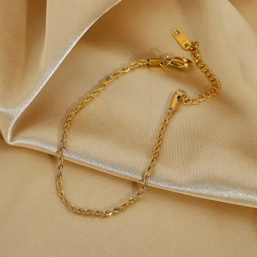 ZTBT266 18K Gold Plated Stainless Steel Rope Twist Bracelet Luxury Fashion Jewelry Batch