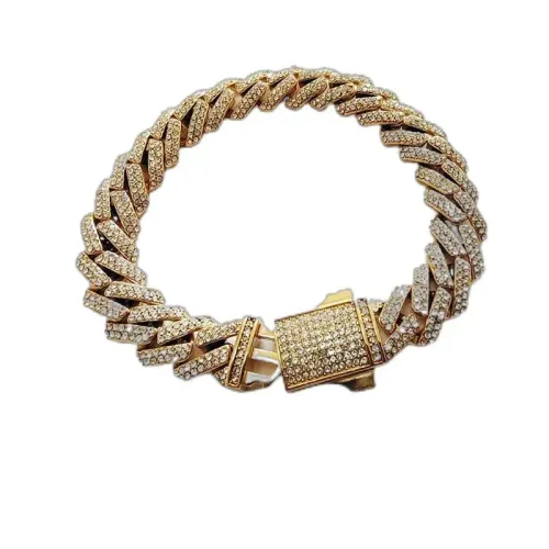 BTM569 Hip hop diamond cuban chain titanium steel necklace stainless steel necklace jewelry