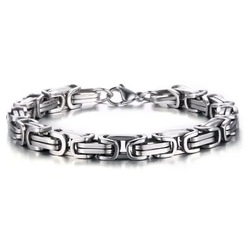 BTM359 Jewelry Stainless Steel Square Byzantine Bracelet Gold Men's Titanium Steel